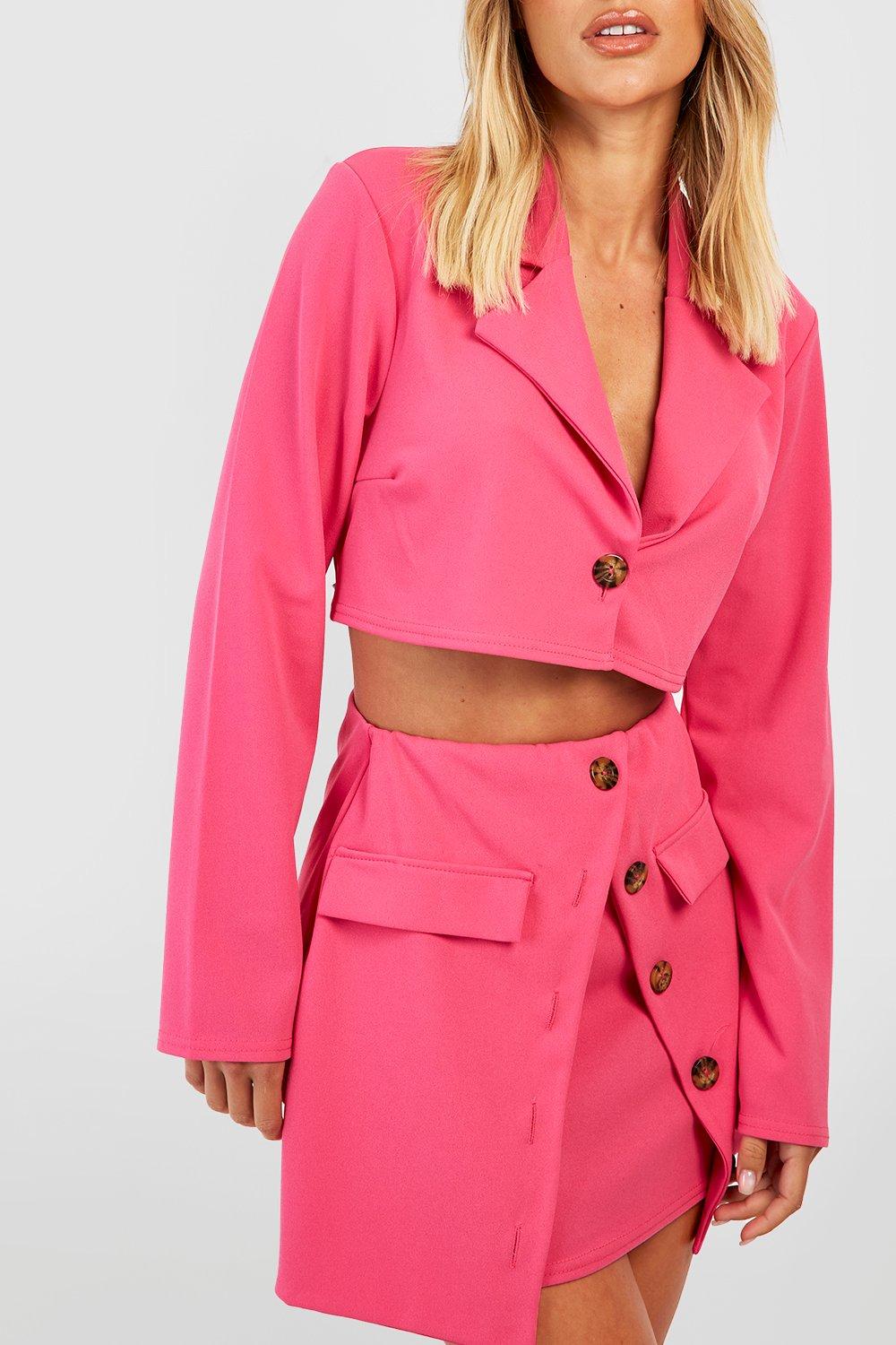 Pink hot sale crepe blazer